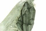 Green, Hedenbergite Included Quartz on Calcite - Mongolia #226202-1